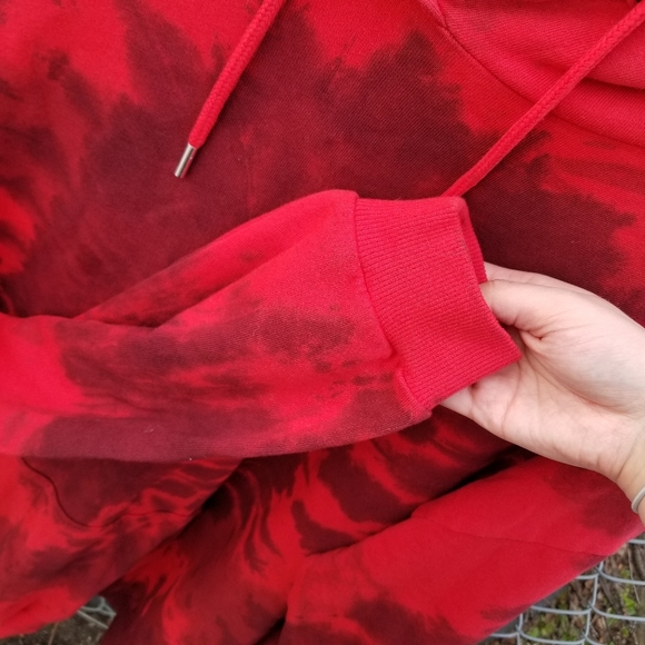NA-KD Tie dye red oversize pullover hoodie M - Picture 6 of 10
